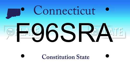 F96SRA Connecticut License Plate