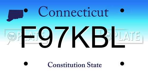 F97KBL Connecticut License Plate