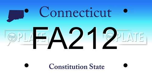 FA212 Connecticut License Plate