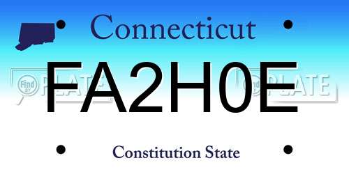 FA2H0E Connecticut License Plate