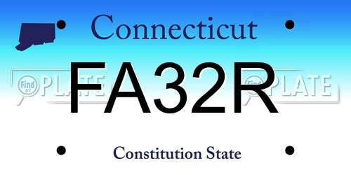 FA32R Connecticut License Plate