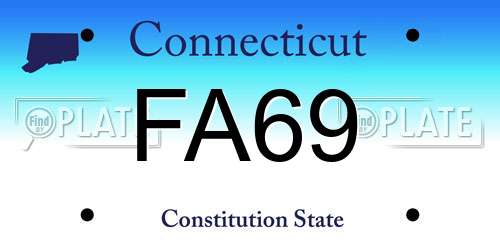 FA69 Connecticut License Plate
