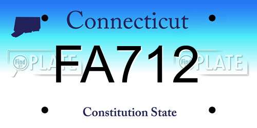 FA712 Connecticut License Plate