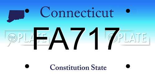 FA717 Connecticut License Plate