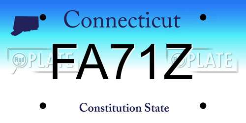 FA71Z Connecticut License Plate