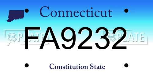 FA9232 Connecticut License Plate