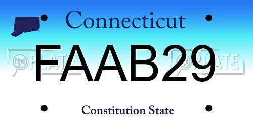 FAAB29 Connecticut License Plate