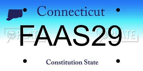 FAAS29 Connecticut License Plate