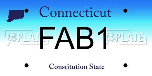 FAB1 Connecticut License Plate
