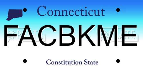 FACBKME Connecticut License Plate