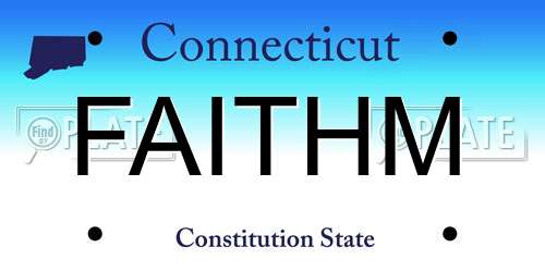FAITHM Connecticut License Plate