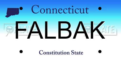 FALBAK Connecticut License Plate