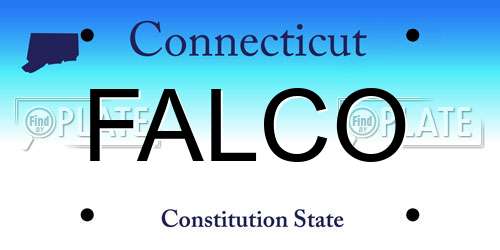 FALCO Connecticut License Plate