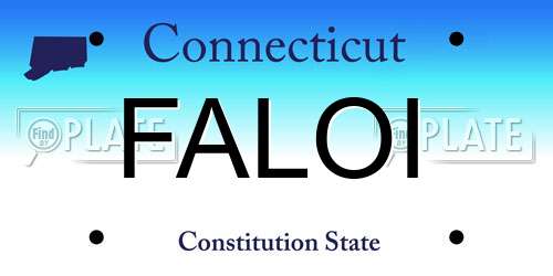 FALOI Connecticut License Plate