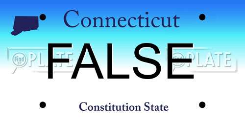 FALSE Connecticut License Plate