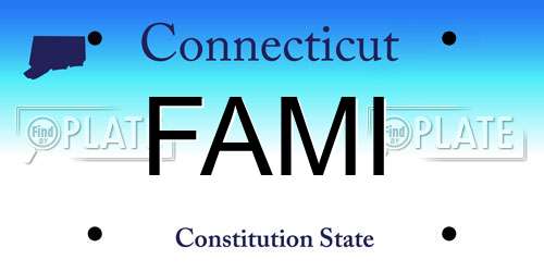 FAMI Connecticut License Plate