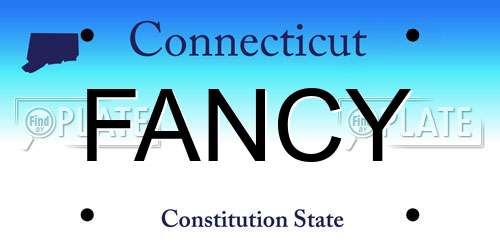 FANCY Connecticut License Plate