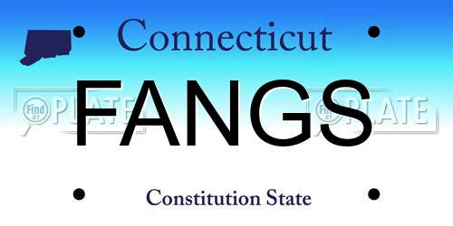FANGS Connecticut License Plate