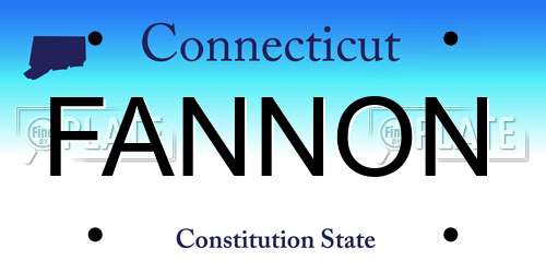 FANNON Connecticut License Plate