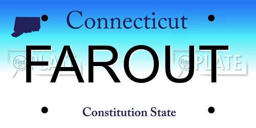 FAROUT Connecticut License Plate