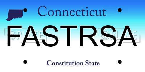 FASTRSA Connecticut License Plate