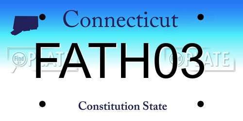 FATH03 Connecticut License Plate
