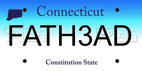 FATH3AD Connecticut License Plate