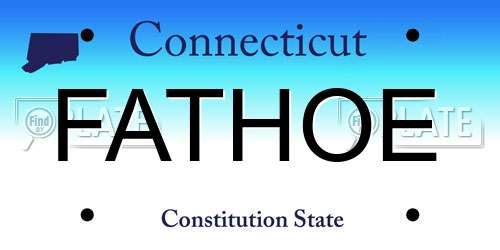 FATHOE Connecticut License Plate