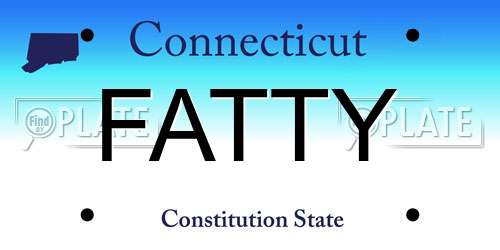 FATTY Connecticut License Plate