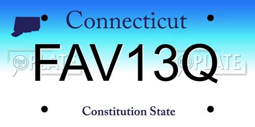 FAV13Q Connecticut License Plate