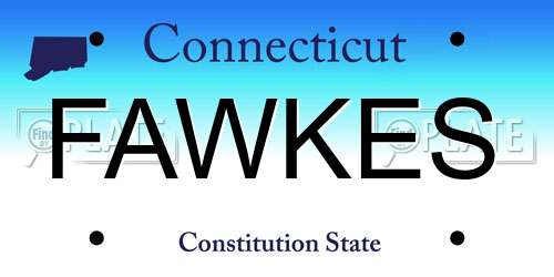 FAWKES Connecticut License Plate