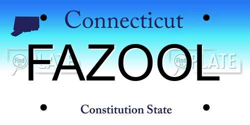 FAZOOL Connecticut License Plate