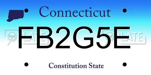 FB2G5E Connecticut License Plate