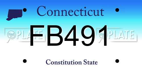 FB491 Connecticut License Plate