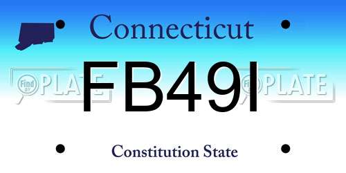 FB49I Connecticut License Plate