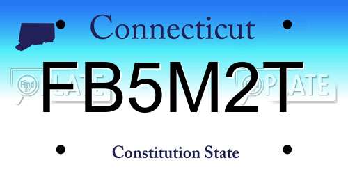 FB5M2T Connecticut License Plate