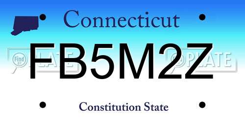 FB5M2Z Connecticut License Plate