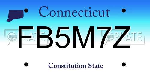 FB5M7Z Connecticut License Plate