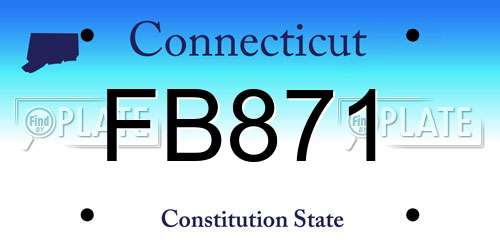 FB871 Connecticut License Plate