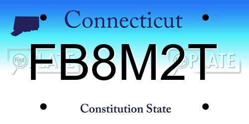 FB8M2T Connecticut License Plate