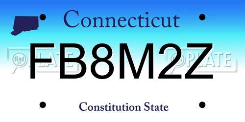 FB8M2Z Connecticut License Plate