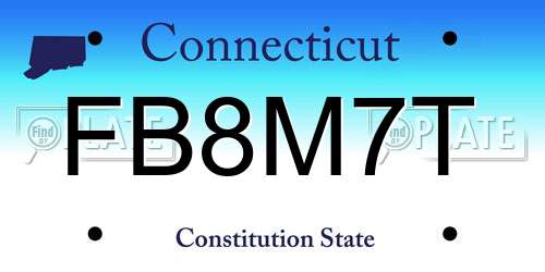 FB8M7T Connecticut License Plate