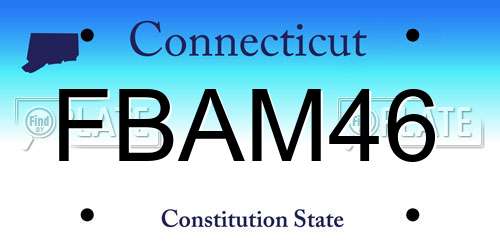 FBAM46 Connecticut License Plate