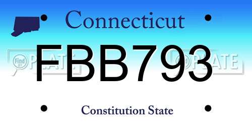 FBB793 Connecticut License Plate