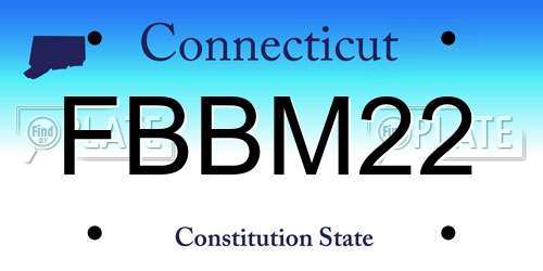 FBBM22 Connecticut License Plate