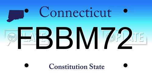 FBBM72 Connecticut License Plate