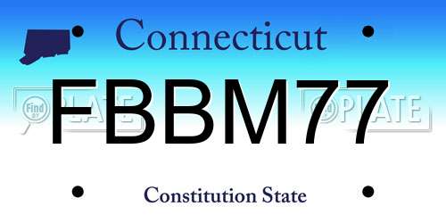FBBM77 Connecticut License Plate