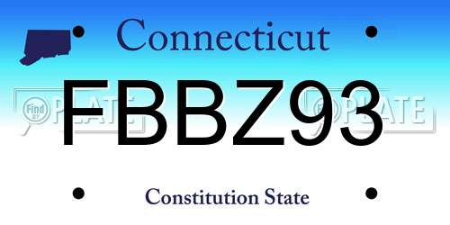 FBBZ93 Connecticut License Plate