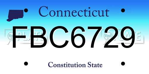 FBC6729 Connecticut License Plate