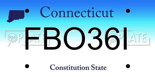 FBO36I Connecticut License Plate